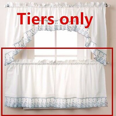 Abby Kitchen Tier Curtains One Pair Of Tailored Tiers 60"w X 36"l  76389970708 | Ebay Pertaining To Traditional Two Piece Tailored Tier And Valance Window Curtains (Photo 13 of 50)