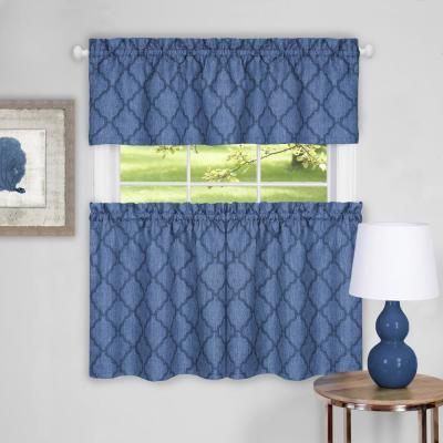 Achim Dakota 58 In. W X 24 In. L Polyester Tier And Valance For Dakota Window Curtain Tier Pair And Valance Sets (Photo 8 of 30)