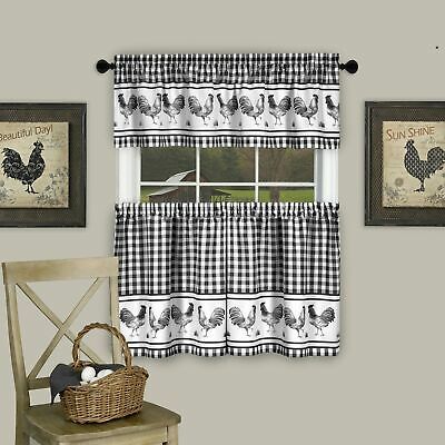 Achim Home Furnishings Barnyard Window Curtain Tier Pair And Valance Set  58"  54006249697 | Ebay With Wallace Window Kitchen Curtain Tiers (View 4 of 29)