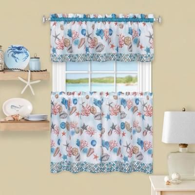 Achim Live, Love, Laugh 58 In. W X 24 In. L Navy Polyester Within Live, Love, Laugh Window Curtain Tier Pair And Valance Sets (Photo 6 of 50)