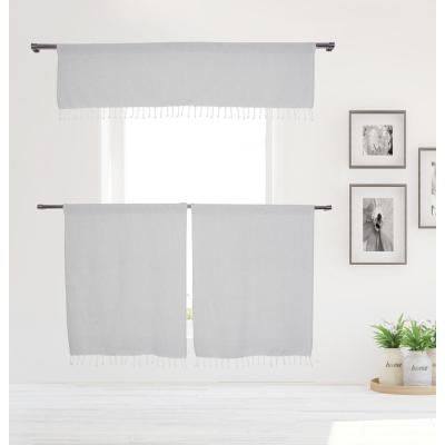 Achim Semi Opaque 14 In. L Oakwood Natual Valance In Natural Inside Oakwood Linen Style Decorative Curtain Tier Sets (Photo 23 of 30)
