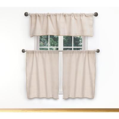 Achim Semi Opaque 14 In. L Oakwood Natual Valance In Natural Throughout Oakwood Linen Style Decorative Curtain Tier Sets (Photo 11 of 30)