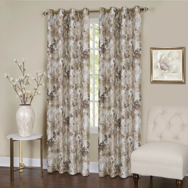 Achim Tranquil Lined Grommet Curtain Panel Throughout Tranquility Curtain Tier Pairs (Photo 7 of 30)