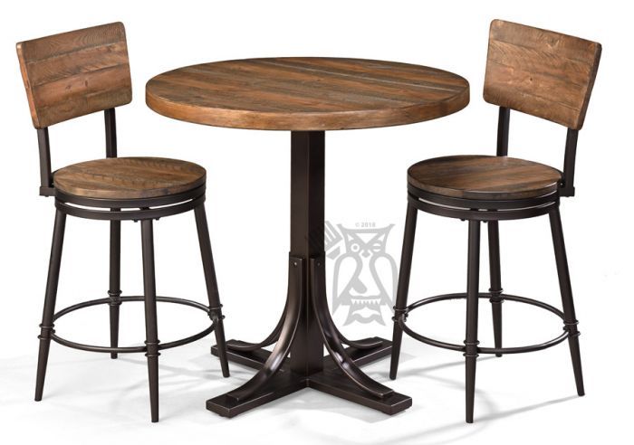 Alder Pub Tables Regarding Preferred Jennings Wood And Metal Counter Height Pub Table & Stool With Back Set In  Walnut Finish (View 20 of 20)