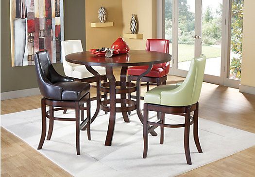 Alder Pub Tables With Well Known Alder Merlot 5 Pc Pub Height Dining Room W/chocolate (View 9 of 20)