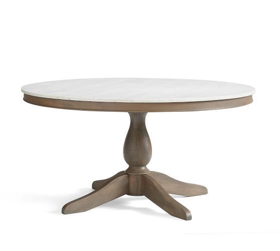 Alexandra Marble Pedestal Dining Table, Gray, Large In 2019 Regarding Well Known Alexandra Round Marble Pedestal Dining Tables (View 3 of 30)