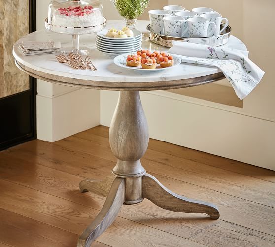 Alexandra Round Marble Pedestal Dining Table In 2019 With Favorite Nolan Round Pedestal Dining Tables (View 7 of 30)
