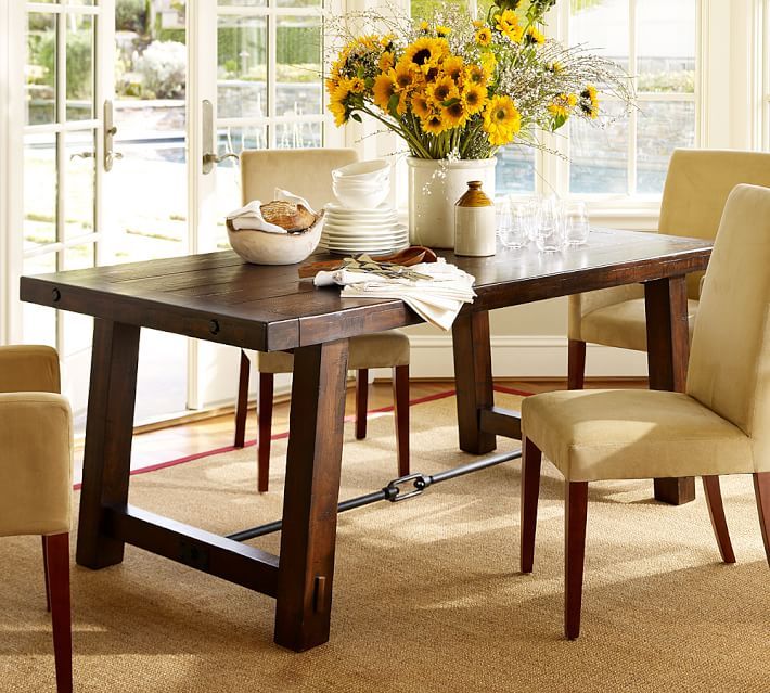 Alfresco Brown Benchwright Extending Dining Tables In Trendy Stafford Reclaimed Pine Extending Dining Table Pottery Barn (View 23 of 30)