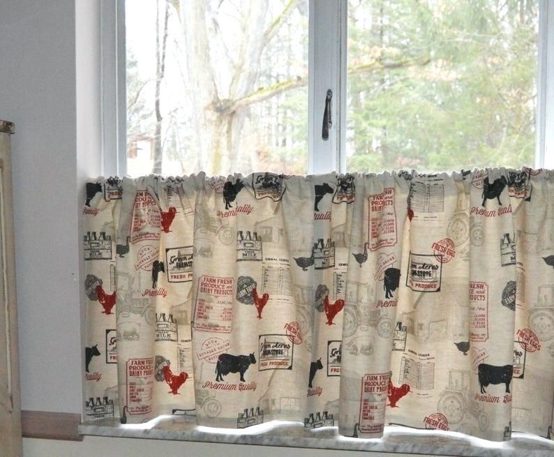 Alluring Curtains For Kitchen French Doors Country Amazon For Barnyard Window Curtain Tier Pair And Valance Sets (View 48 of 50)