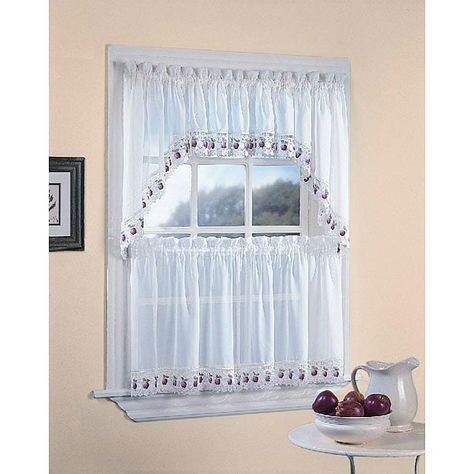 Apple Orchard Kitchen 5 Piece Window Tier And Swag Set (24 Within Chocolate 5 Piece Curtain Tier And Swag Sets (View 4 of 30)