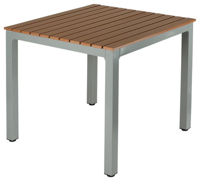 Avery Rectangular Dining Tables Pertaining To Most Recent Avery Aluminum Outdoor Table, Poly Wood, Silver/teak (View 13 of 20)