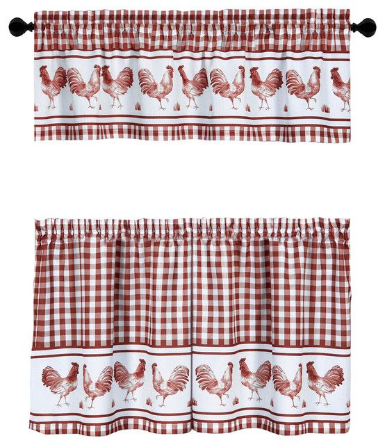 Barnyard Window Curtain Tier Pair And Valance Set Intended For Window Curtain Tier And Valance Sets (View 25 of 50)