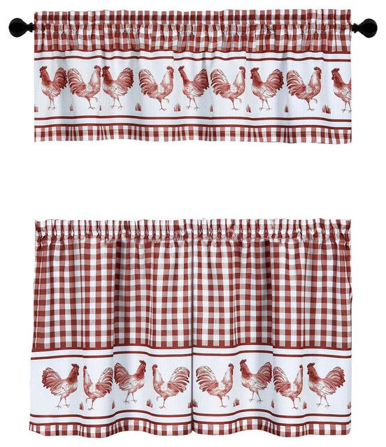 Barnyard Window Curtain Tier Pair And Valance Set Pertaining To Wallace Window Kitchen Curtain Tiers (Photo 10 of 29)