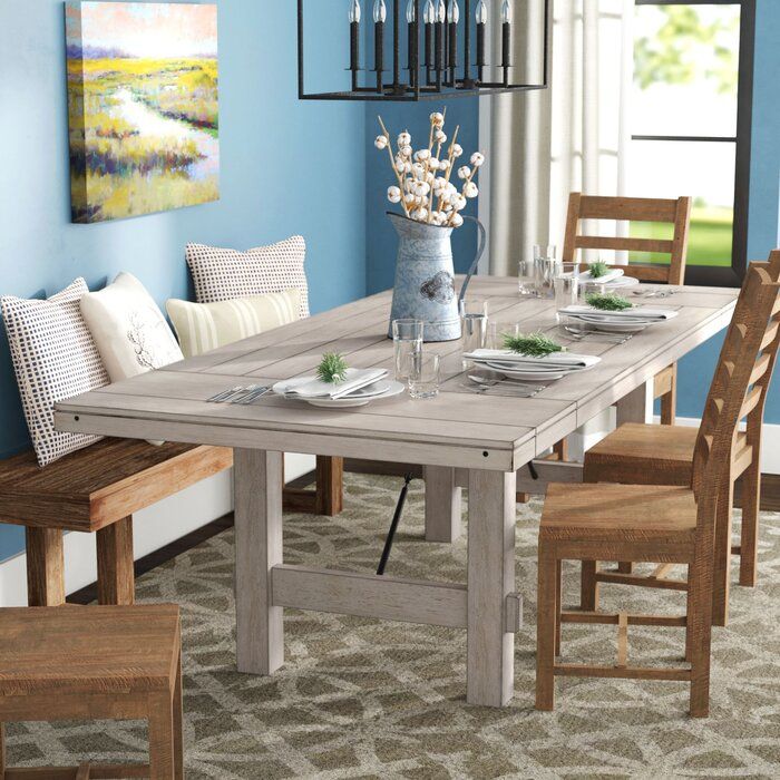 Beachem Extendable Solid Wood Dining Table In 2019 Modern Farmhouse Extending Dining Tables (View 4 of 30)