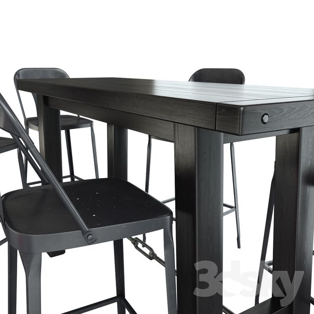 Benchwright Counter Height Tables Throughout Most Up To Date 3d Models: Table + Chair – Benchwright Bar Table + Maxx (Photo 14 of 20)