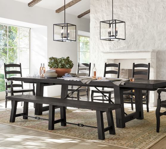 Benchwright Extending Dining Table, Blackened Oak In 2019 Inside Latest Blackened Oak Benchwright Dining Tables (View 2 of 20)