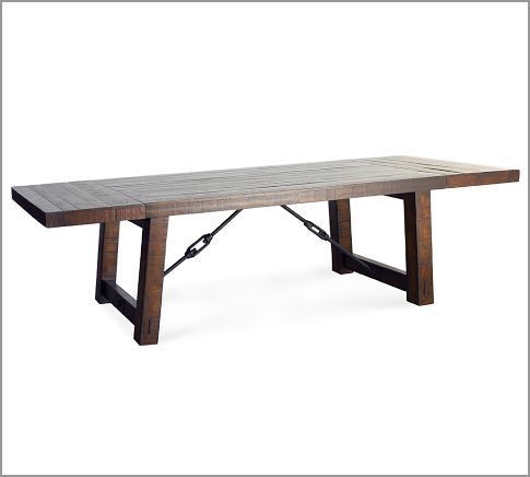 Benchwright Extending Dining Table, Rustic Mahogany, 86 Within Preferred Rustic Mahogany Benchwright Pedestal Extending Dining Tables (View 17 of 20)