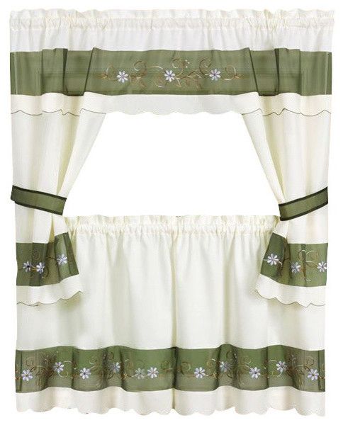 Berkshire Cottage Curtain Set 58"x36" Tailored Tier Pair/58"x36" Tailored  Topper Intended For Tailored Toppers With Valances (Photo 28 of 30)