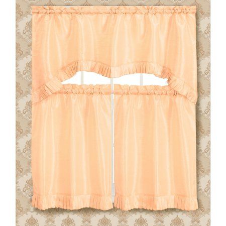 Bermuda Ruffle Kitchen Curtain Tier Set | Products | Kitchen In Bermuda Ruffle Kitchen Curtain Tier Sets (View 2 of 50)