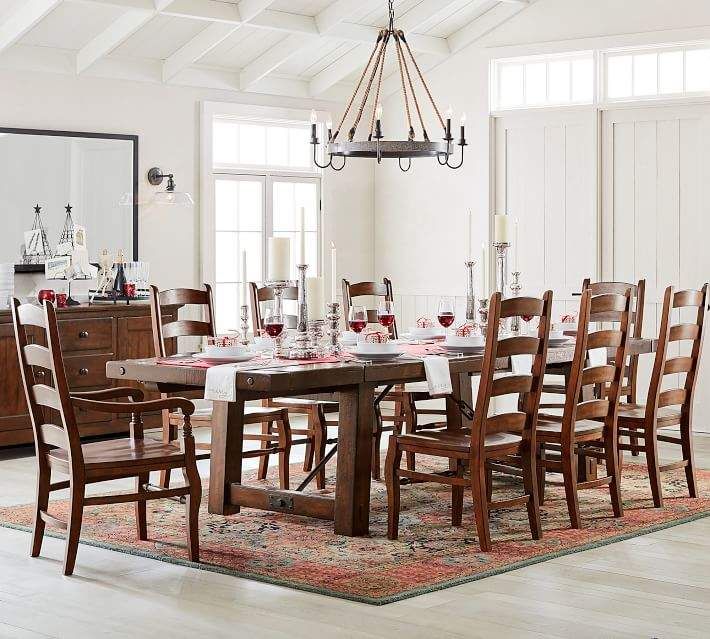 Best And Newest Blackened Oak Benchwright Dining Tables Intended For Benchwright Extending Dining Table, Rustic Mahogany (Photo 18 of 20)