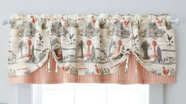 Better Homes And Gardens Farmhouse Window Valance Regarding Barnyard Buffalo Check Rooster Window Valances (View 30 of 30)