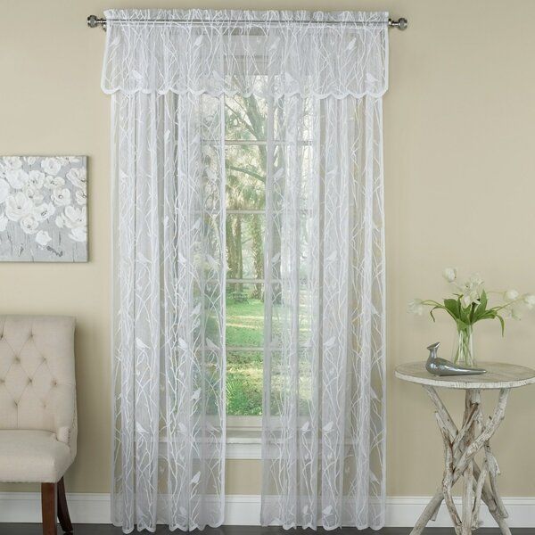 Bird Lace Curtains | Wayfair Throughout Ivory Knit Lace Bird Motif Window Curtain (View 39 of 50)
