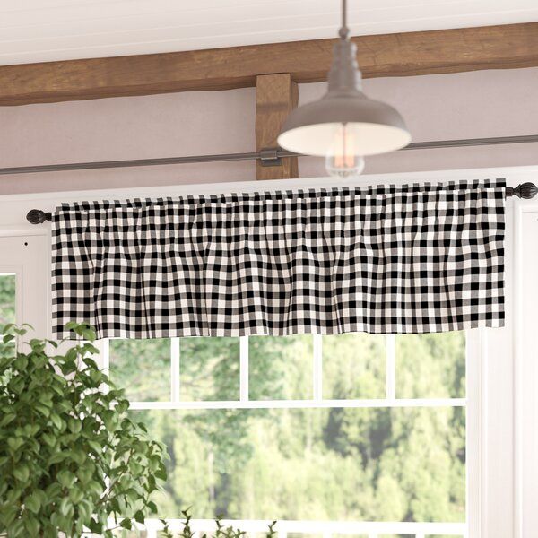 Black And Tan Valance | Wayfair With Regard To Class Blue Cotton Blend Macrame Trimmed Decorative Window Curtains (View 25 of 30)