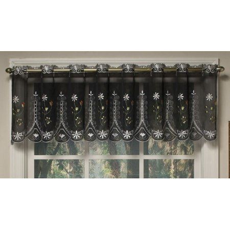 Black Kitchen Curtain – Fiordilatte With Rod Pocket Cotton Striped Lace Cotton Burlap Kitchen Curtains (Photo 26 of 30)