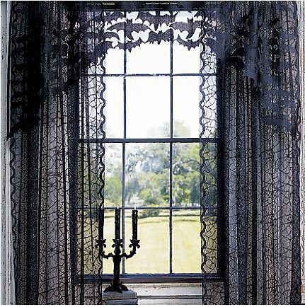 Black Lace Window Panel & Swag | Grandin Road Halloween 2009 With Grandin Curtain Valances In Black (Photo 7 of 30)