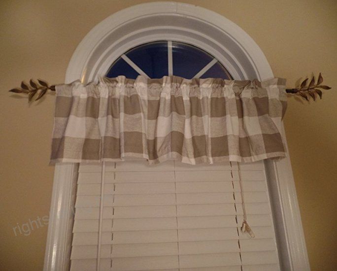 Buffalo Check Farmhouse Window Valance, French Country For Barnyard Buffalo Check Rooster Window Valances (View 10 of 30)