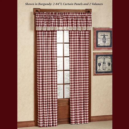 Buffalo Check Window Treatment With Regard To Class Blue Cotton Blend Macrame Trimmed Decorative Window Curtains (View 15 of 30)