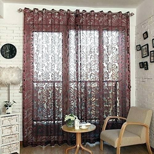Burgundy Kitchen Curtains – Worldwidetours.co Throughout Traditional Tailored Window Curtains With Embroidered Yellow Sunflowers (Photo 16 of 30)