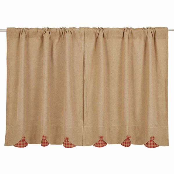 Burlap Tier Curtains | Wayfair Pertaining To Traditional Two Piece Tailored Tier And Swag Window Curtains Sets With Ornate Rooster Print (Photo 33 of 50)