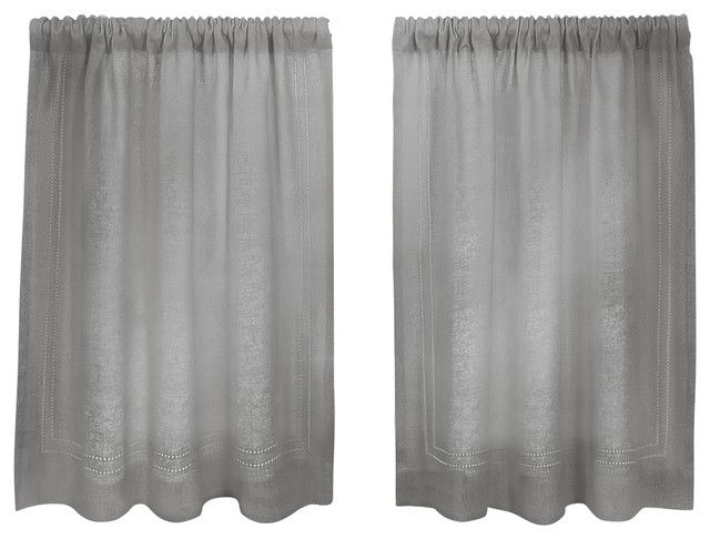 Cameron Cafe Kitchen Tier Curtain, Gray, 30"x24" Pair With Regard To Rod Pocket Kitchen Tiers (Photo 49 of 50)