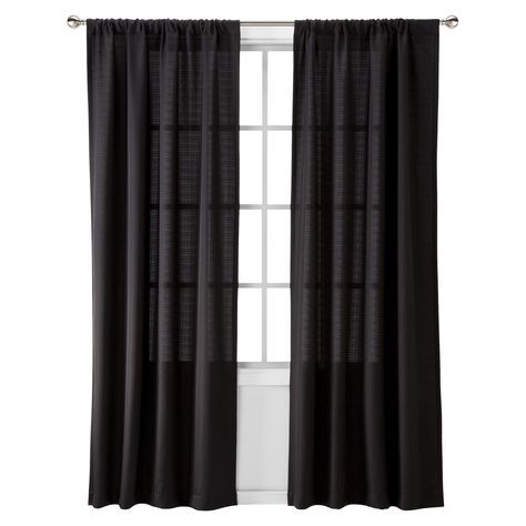 Chesapeake Curtain Panel Black (42"x63") – Room Essentials With Regard To Grandin Curtain Valances In Black (View 17 of 30)