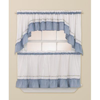 Chf Jayden 60" Compwin Swag And Tier Set | Products Throughout Bermuda Ruffle Kitchen Curtain Tier Sets (View 4 of 50)