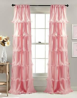 Chic Sheer Voile Vertical Ruffled Tier Window Curtain Single Regarding Vertical Ruffled Waterfall Valance And Curtain Tiers (View 10 of 30)
