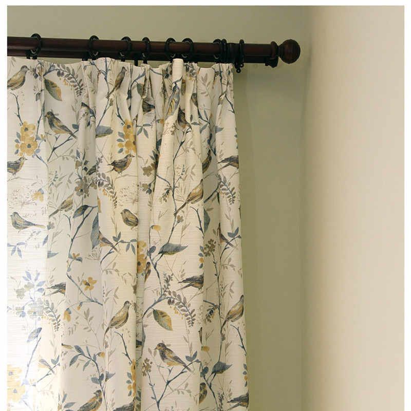 Chinese Gradient Birds Butterfly Blackout Curtains For With Pastel Damask Printed Room Darkening Kitchen Tiers (Photo 47 of 50)