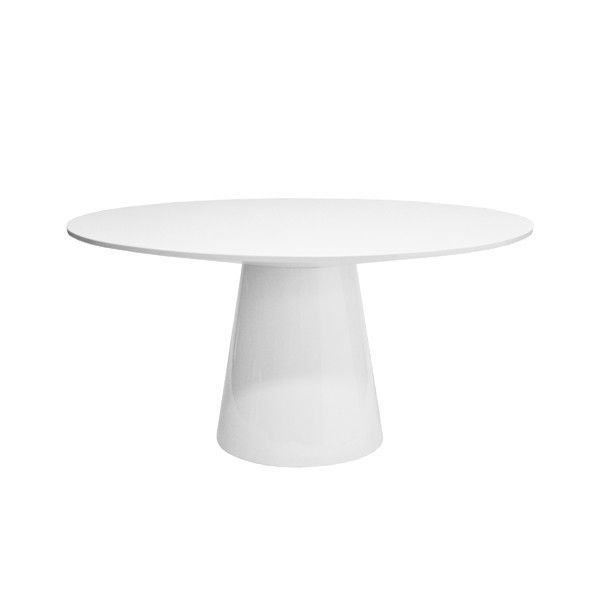 Cleary Oval Dining Pedestal Tables Intended For Well Known Worlds Away Hamilton Round White Lacquer Dining Table (View 1 of 20)