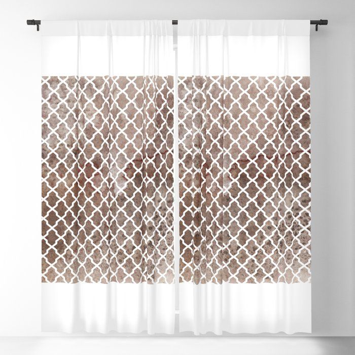 Coffee Trellis Pattern Blackout Curtainthejessachannel Intended For Trellis Pattern Window Valances (Photo 17 of 50)