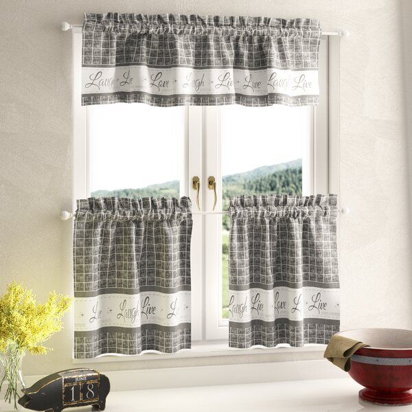 Country Kitchen Valances | Wayfair For Traditional Tailored Tier And Swag Window Curtains Sets With Ornate Flower Garden Print (View 9 of 30)