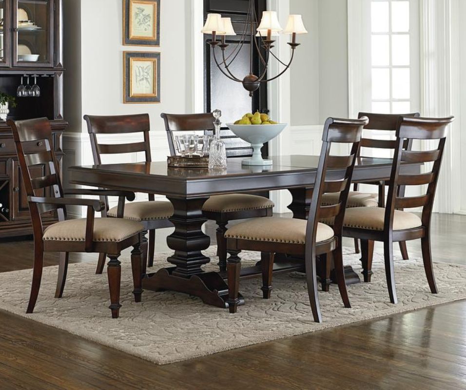 Current Bismarck Pedestal Dining Table With 6 Side Chairs Pertaining To Bismark Dining Tables (View 17 of 20)