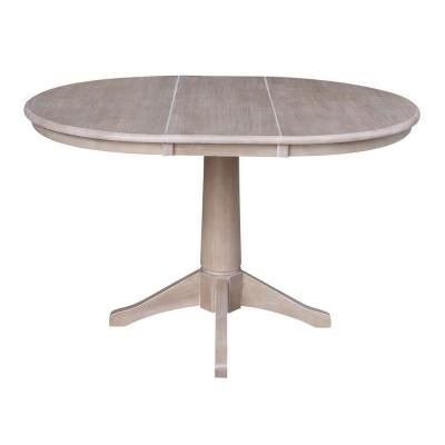 Current Dining Table – Gray – Pedestal – Kitchen & Dining Tables In Weathered Gray Owen Pedestal Extending Dining Tables (Photo 21 of 30)