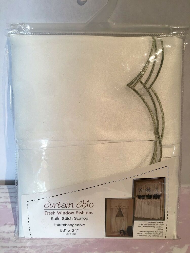 Curtain Chic Lily Tier Pair, 6824 Inch | Ebay Throughout French Vanilla Country Style Curtain Parts With White Daisy Lace Accent (Photo 50 of 50)