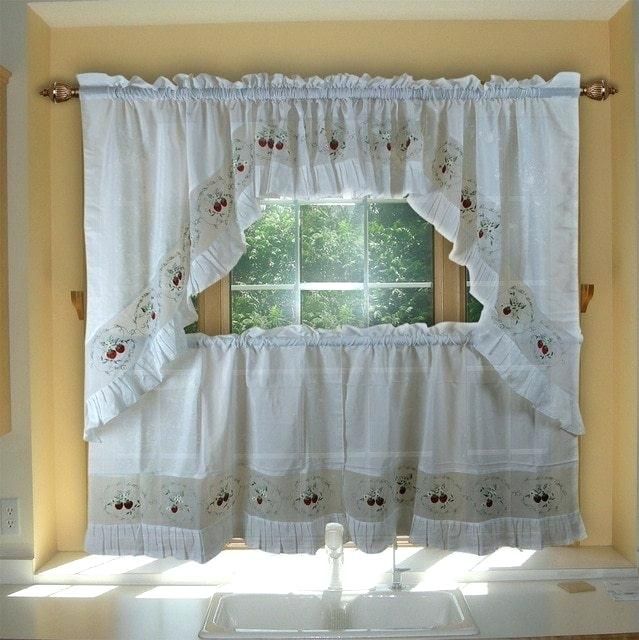 Featured Photo of 2024 Best of Scroll Leaf 3-piece Curtain Tier and Valance Sets