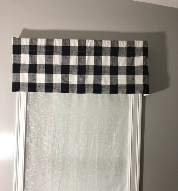 Custom Farmhouse Style Tie Up Valance/ Buffalo Check Country Valance/ Roll  Up Shade With Grosgrain Ribbon Ties/ Pick Your Color Intended For Barnyard Buffalo Check Rooster Window Valances (View 11 of 30)