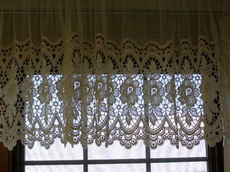 Dutch Lace Curtains With Valance – Can You Tellthe With Class Blue Cotton Blend Macrame Trimmed Decorative Window Curtains (View 17 of 30)