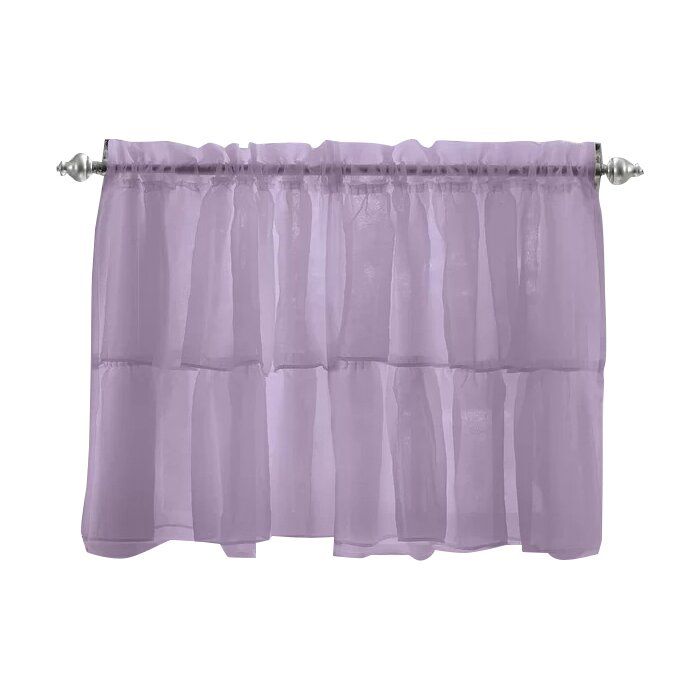 Elegant Crushed Voile Ruffle Kitchen Window Tier Cafe Curtain Within Elegant Crushed Voile Ruffle Window Curtain Pieces (Photo 15 of 45)