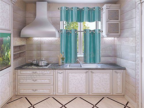 Elegant Home Collection 3 Piece Solid Color Faux Silk Inside Faux Silk 3 Piece Kitchen Curtain Sets (View 14 of 44)