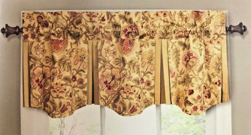 Elite Imperial Dress One Rod Pocket Valance 50" X 18" Fits With Regard To Spring Daisy Tiered Curtain 3 Piece Sets (Photo 16 of 30)